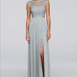 David’s bridal, gray bridesmaid dress